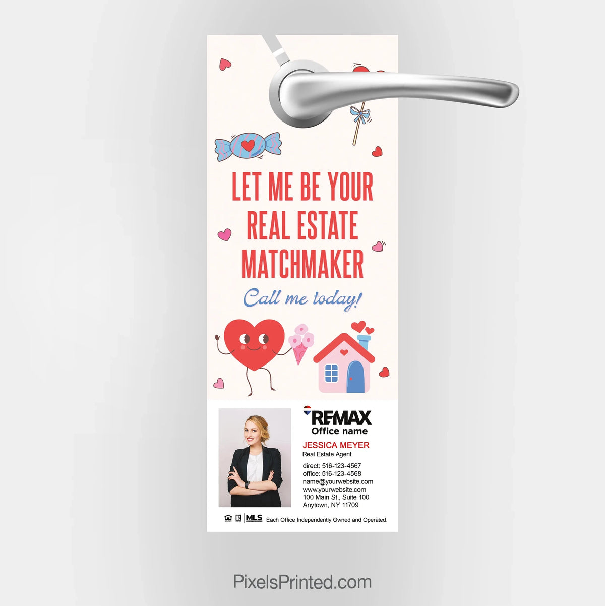 REMAX Real Estate Matchmaker Valentine's Day Door Hangers PixelsPrinted 