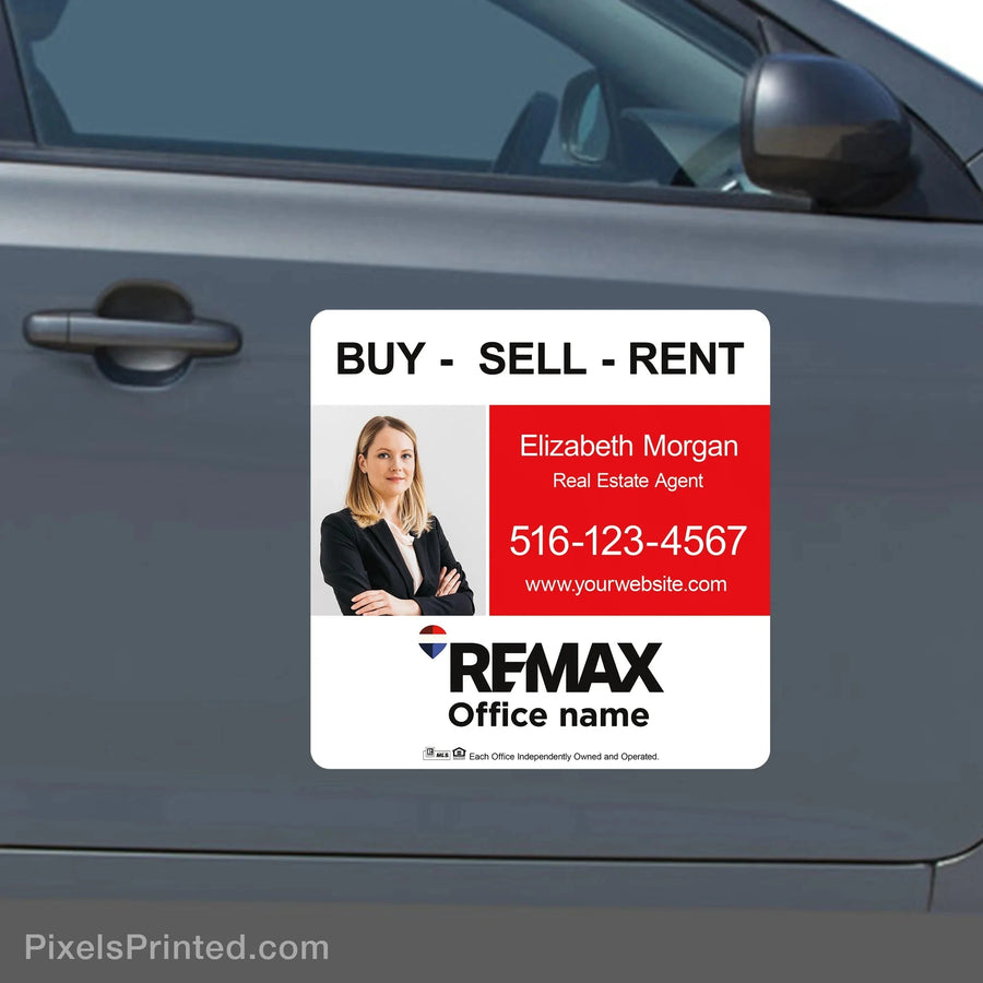 REMAX real estate square car magnets - 18”x18” vehicle magnets PixelsPrinted 