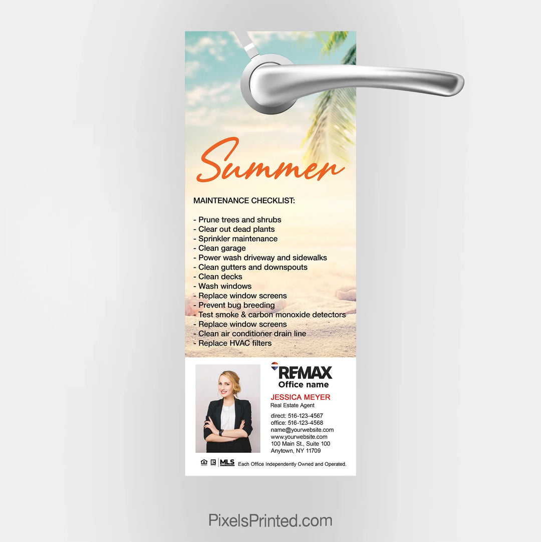 REMAX real estate summer maintenance door hangers PixelsPrinted 