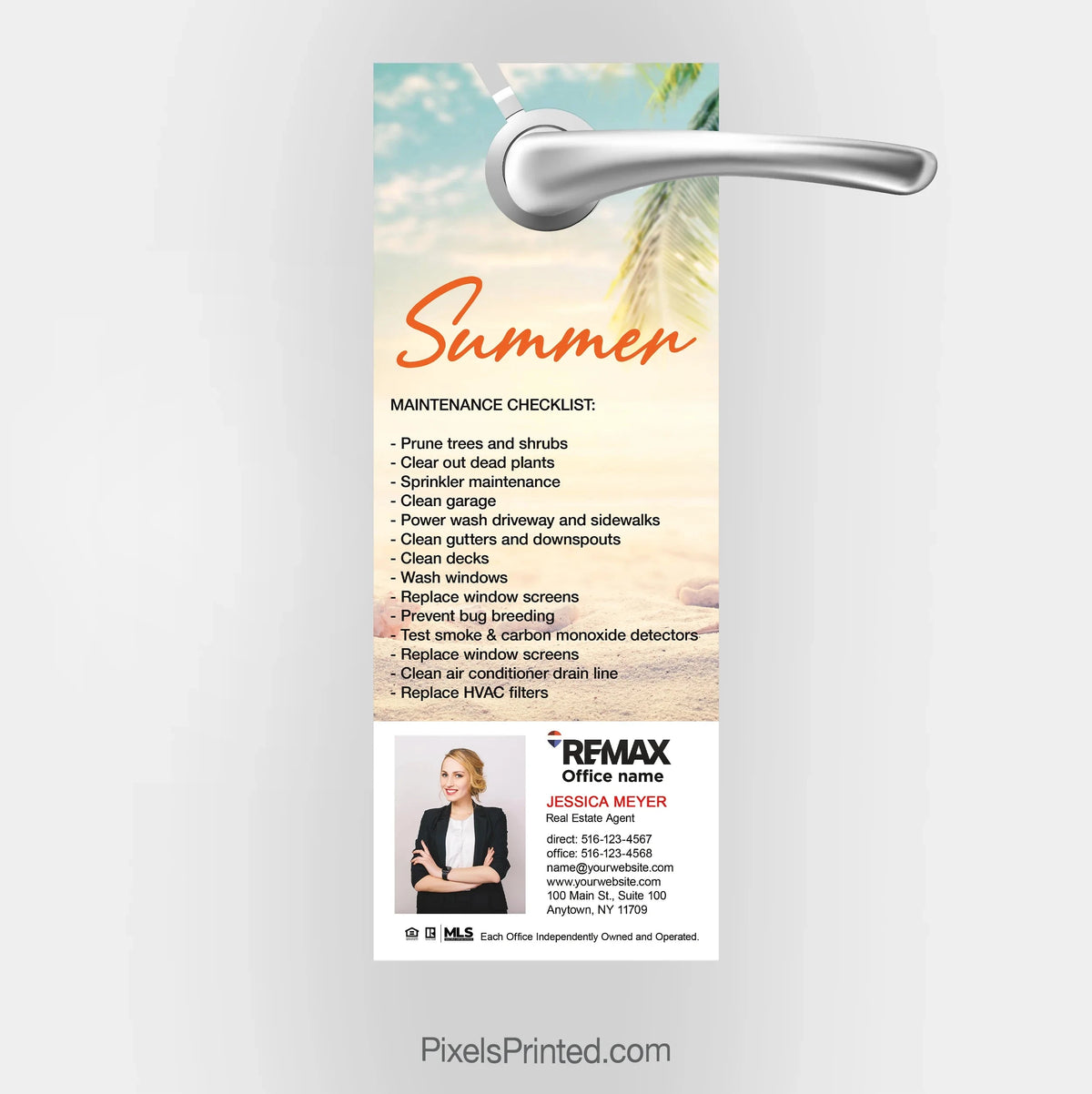 REMAX real estate summer maintenance door hangers PixelsPrinted 