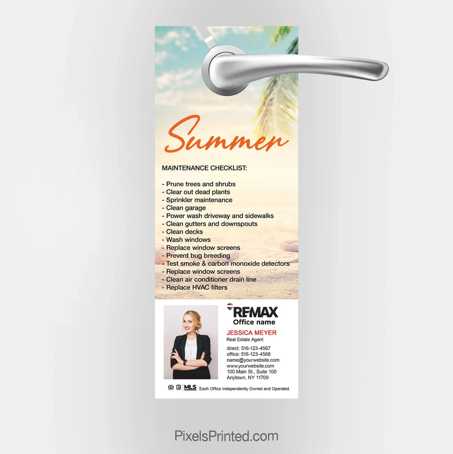 REMAX real estate summer maintenance door hangers PixelsPrinted 