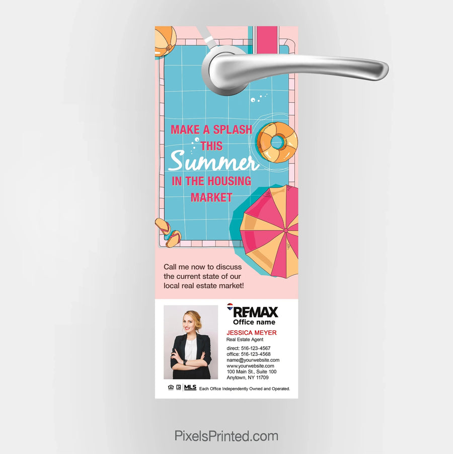 REMAX real estate summer make a splash door hangers PixelsPrinted 