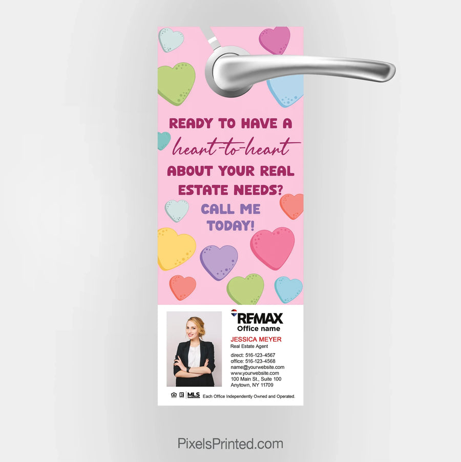 REMAX Real Estate Valentine's Day Heart to Heart Door Hangers PixelsPrinted 