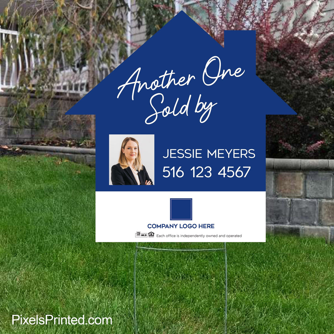 sold by agent house shaped yard sign yard signs PixelsPrinted 