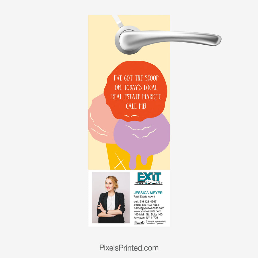 EXIT Realty summer market scoop door hanger for real estate agents