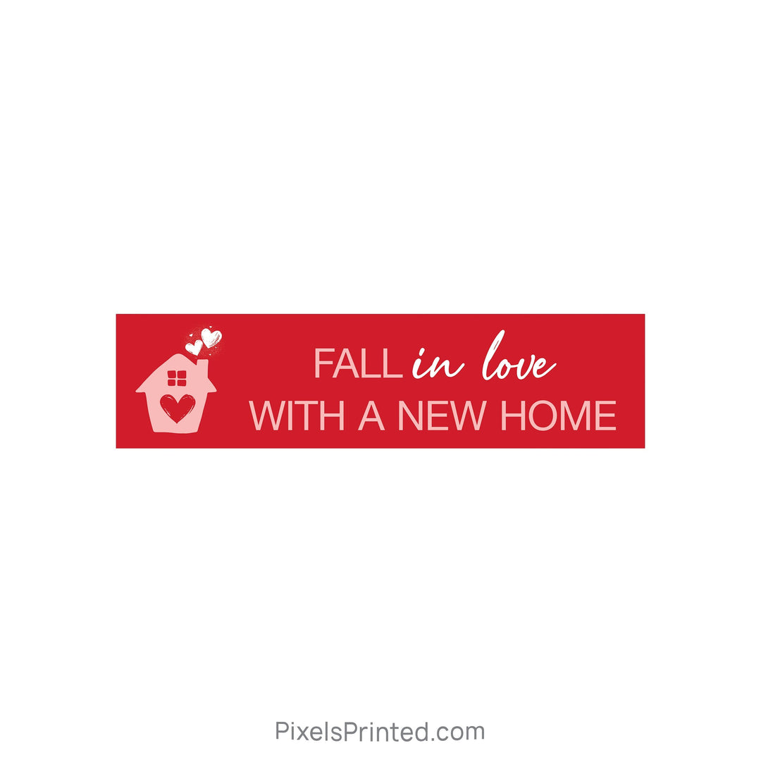 Valentine’s Day Real Estate Sign Rider – Fall in Love PixelsPrinted 