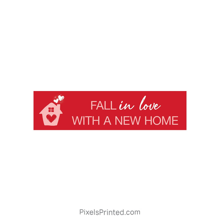 Valentine’s Day Real Estate Sign Rider – Fall in Love PixelsPrinted 