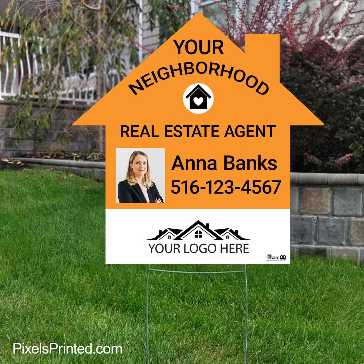 your neighborhood real estate agent yard sign PixelsPrinted 