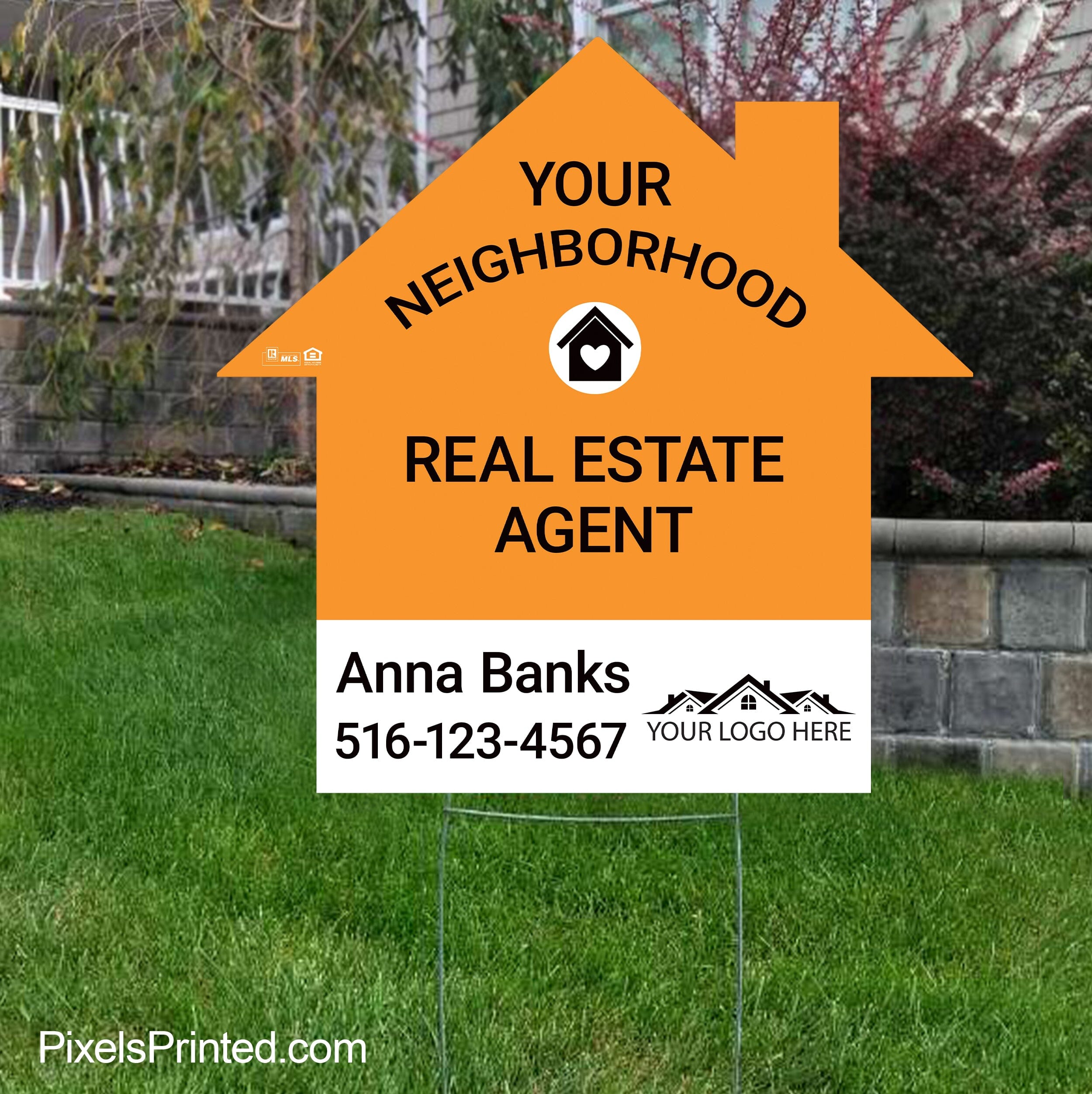 your neighborhood real estate agent yard sign – PixelsPrinted