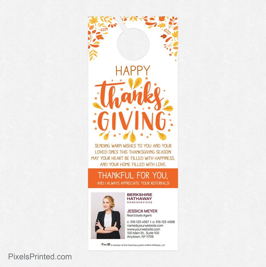 Berkshire Hathaway Thanksgiving Day door hangers PixelsPrinted 