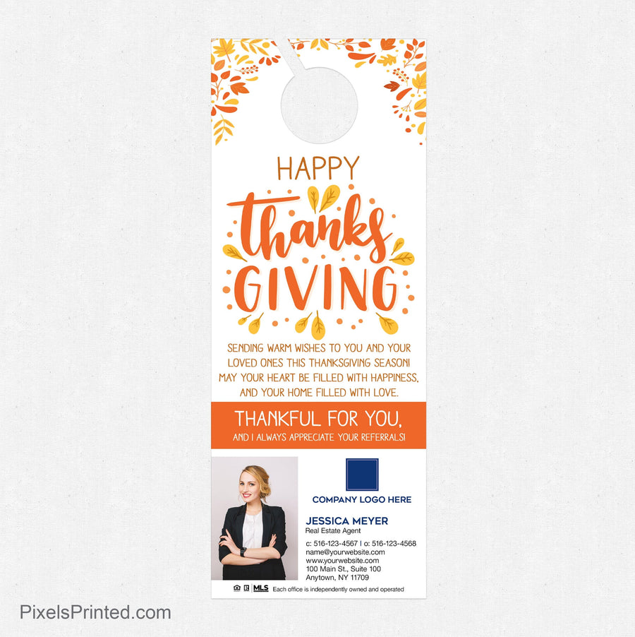 Coldwell Banker Thanksgiving Day door hangers PixelsPrinted 
