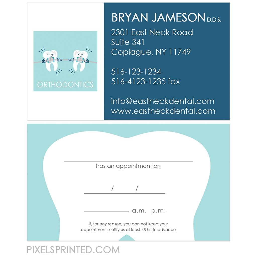 dentist appointment cards business cards PixelsPrinted 