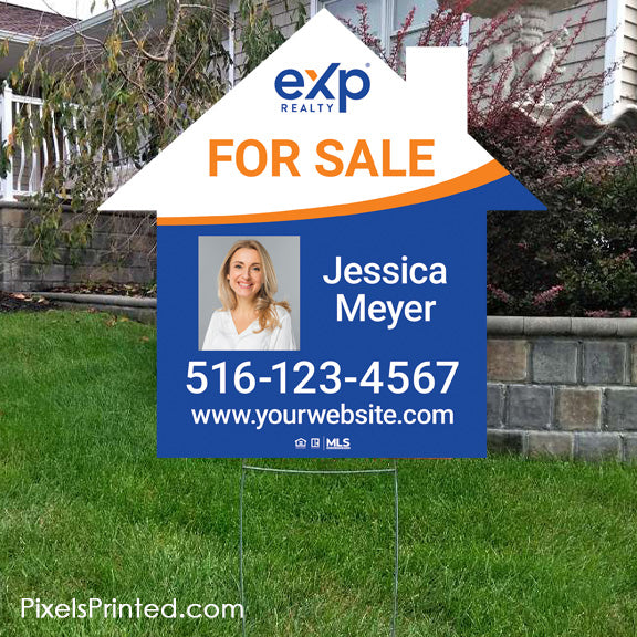 EXP realty house shaped yard signs yard signs PixelsPrinted 