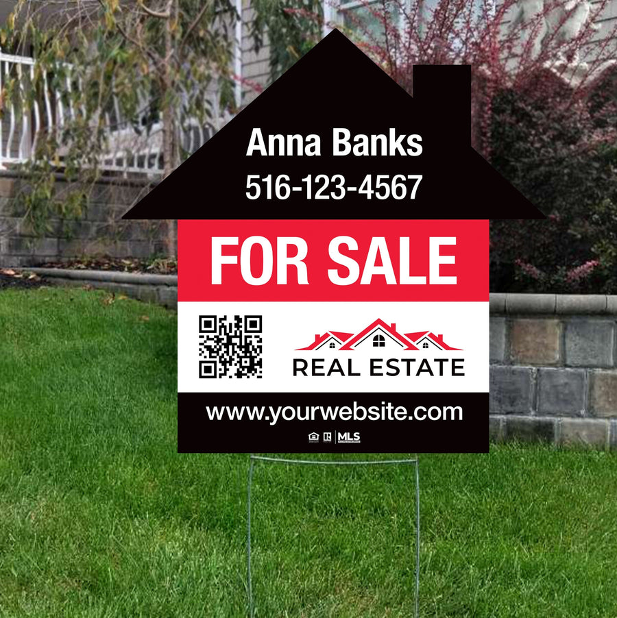 Independent real estate house shaped yard signs yard signs PixelsPrinted 