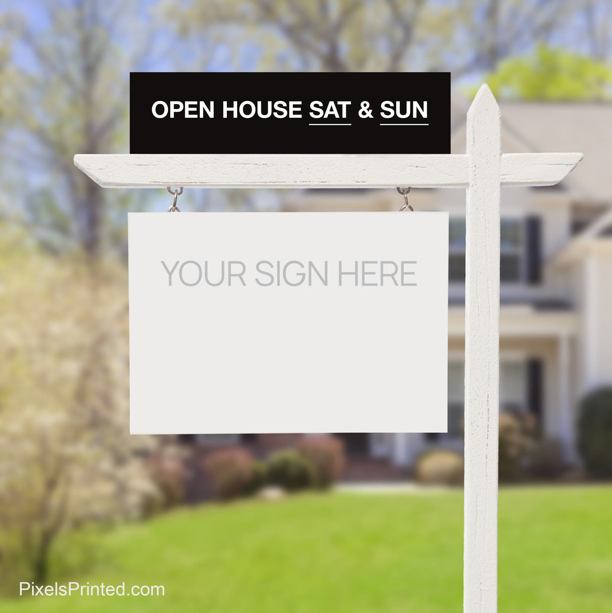 independent real estate open ouse sign riders PixelsPrinted 