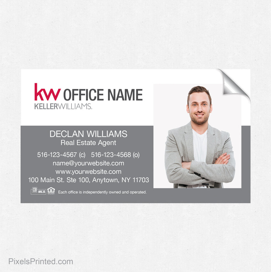 Keller Williams business card stickers PixelsPrinted 