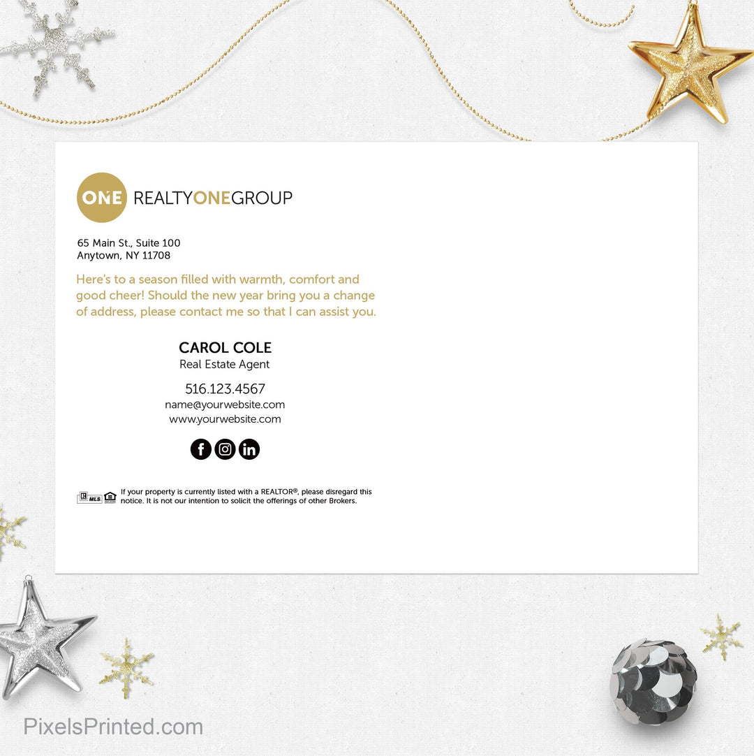 Realty ONE Group holiday postcards