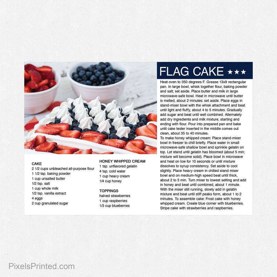 Realty ONE Group Independence Day recipe postcards PixelsPrinted 