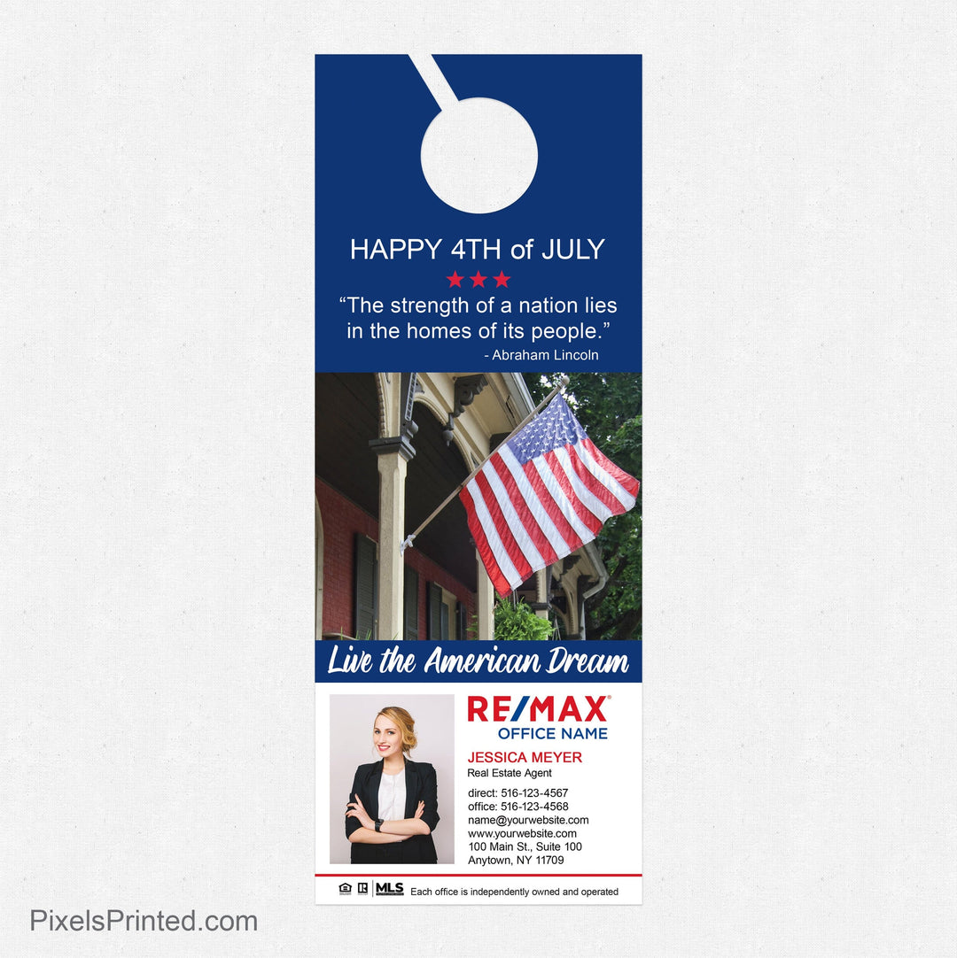 REMAX Fourth of July door hangers PixelsPrinted 